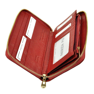 Γυναικείο πορτοφόλι από γνήσιο φυσικό δέρμα GPD423, Κόκκινο - με προστασία ασύρματης ανάγνωσης RFID 6