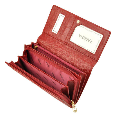 Γυναικείο πορτοφόλι από γνήσιο φυσικό δέρμα GPD424, Κόκκινο - με προστασία ασύρματης ανάγνωσης RFID 5