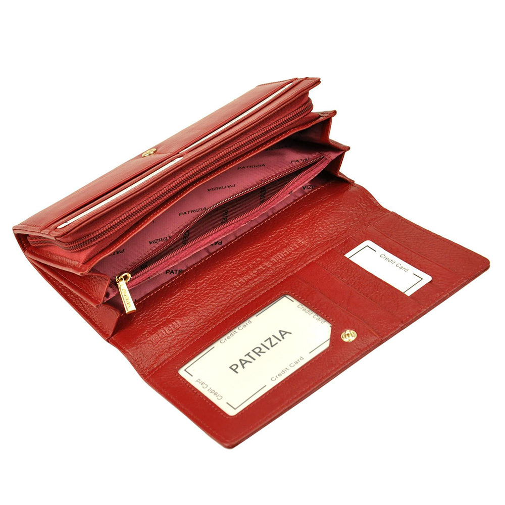 Γυναικείο πορτοφόλι από γνήσιο φυσικό δέρμα GPD424, Κόκκινο - με προστασία ασύρματης ανάγνωσης RFID 6