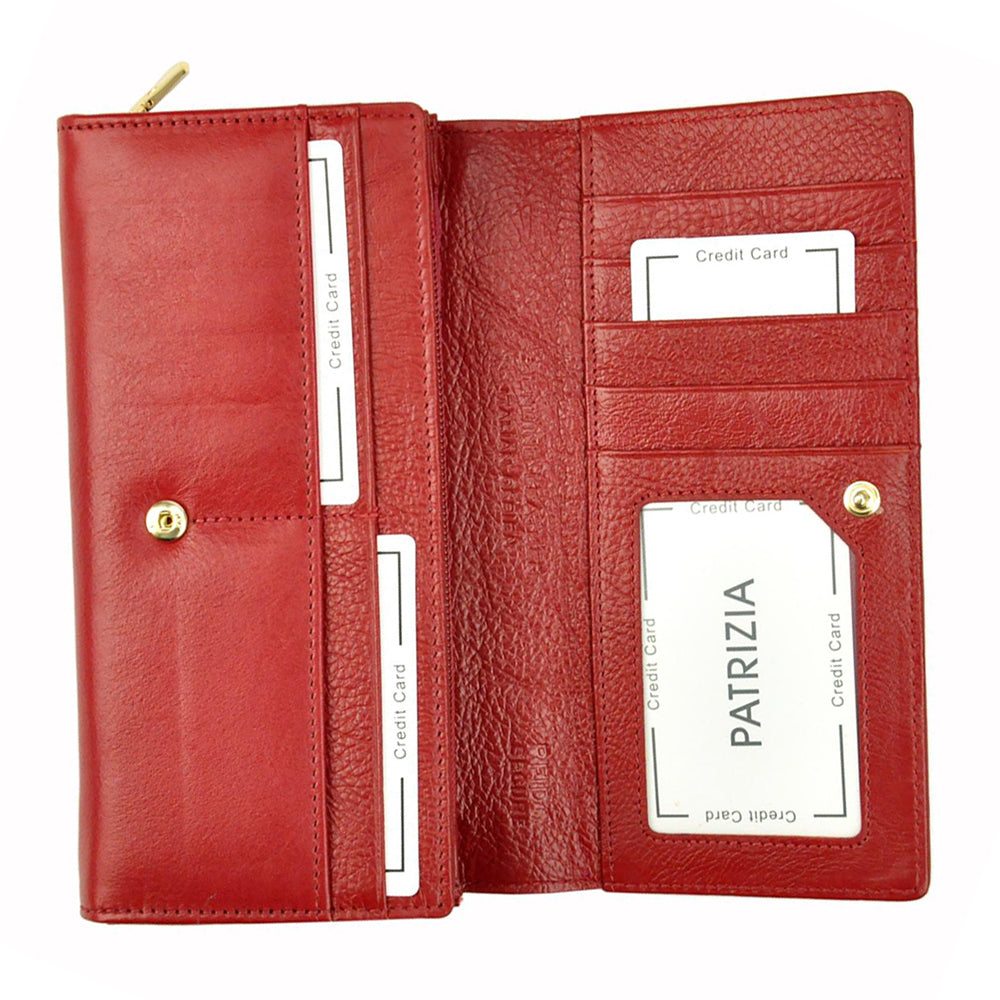 Γυναικείο πορτοφόλι από γνήσιο φυσικό δέρμα GPD424, Κόκκινο - με προστασία ασύρματης ανάγνωσης RFID 4