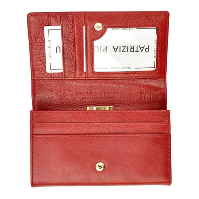 Γυναικείο πορτοφόλι από γνήσιο φυσικό δέρμα GPD425, Κόκκινο - με προστασία ασύρματης ανάγνωσης RFID 4