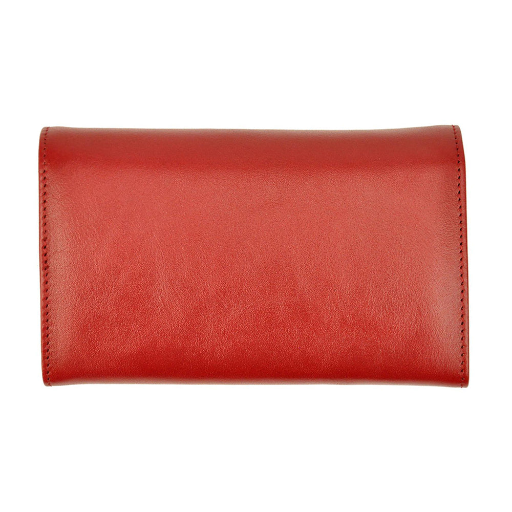 Γυναικείο πορτοφόλι από γνήσιο φυσικό δέρμα GPD425, Κόκκινο - με προστασία ασύρματης ανάγνωσης RFID 7