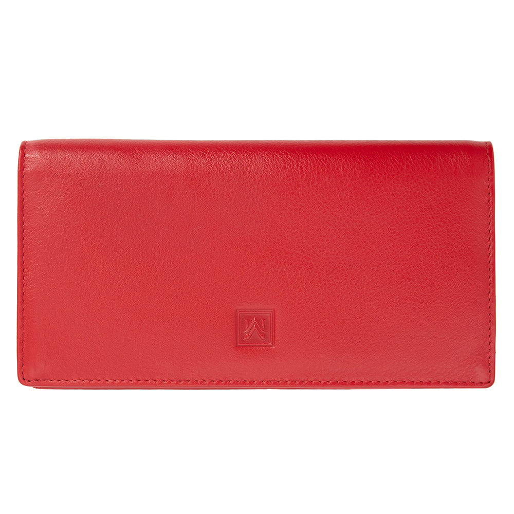 Γυναικείο πορτοφόλι από γνήσιο φυσικό δέρμα GPD435, Κόκκινο - με προστασία ασύρματης ανάγνωσης RFID 1