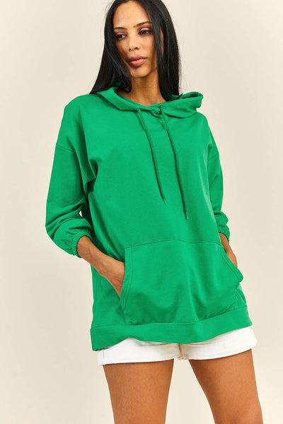 Γυναικείο φούτερ με κουκούλα Malou, Πράσινο 1