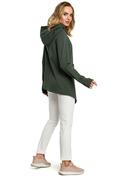 Γυναικείο φούτερ με κουκούλα Rafaella, Σκούρο πράσινο 3