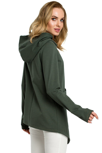 Γυναικείο φούτερ με κουκούλα Rafaella, Σκούρο πράσινο 4