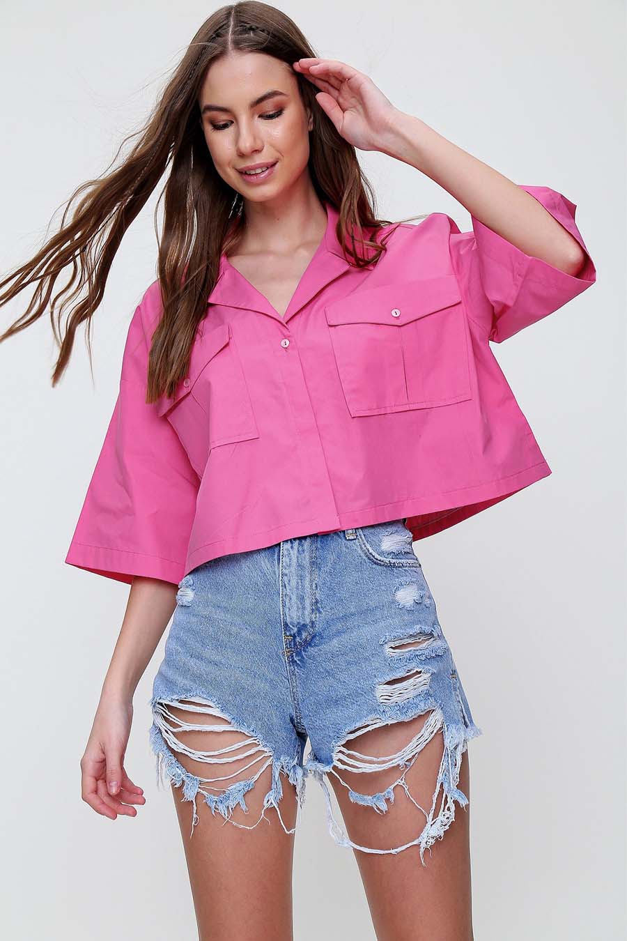 Γυναικείο πουκάμισο Indiana, Ροζ 3