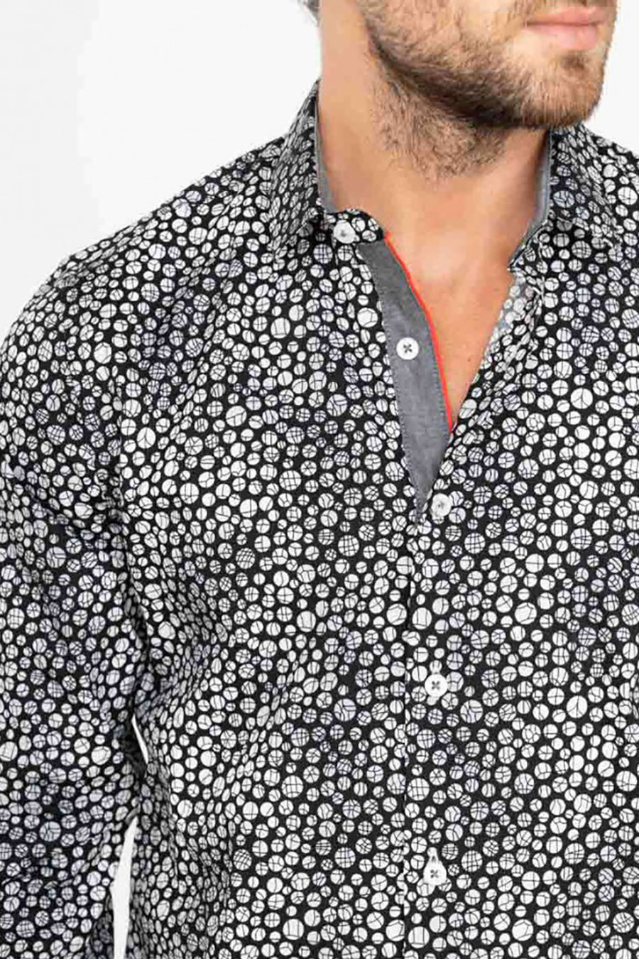 Ανδρικό πουκάμισο Jameson, Μαύρο/Λευκό 2
