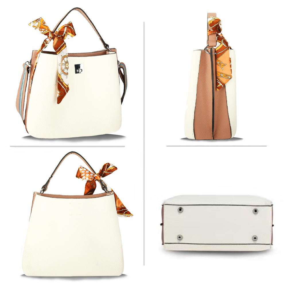 Γυναικεία τσάντα Janet, Λευκό/Ροζ 2