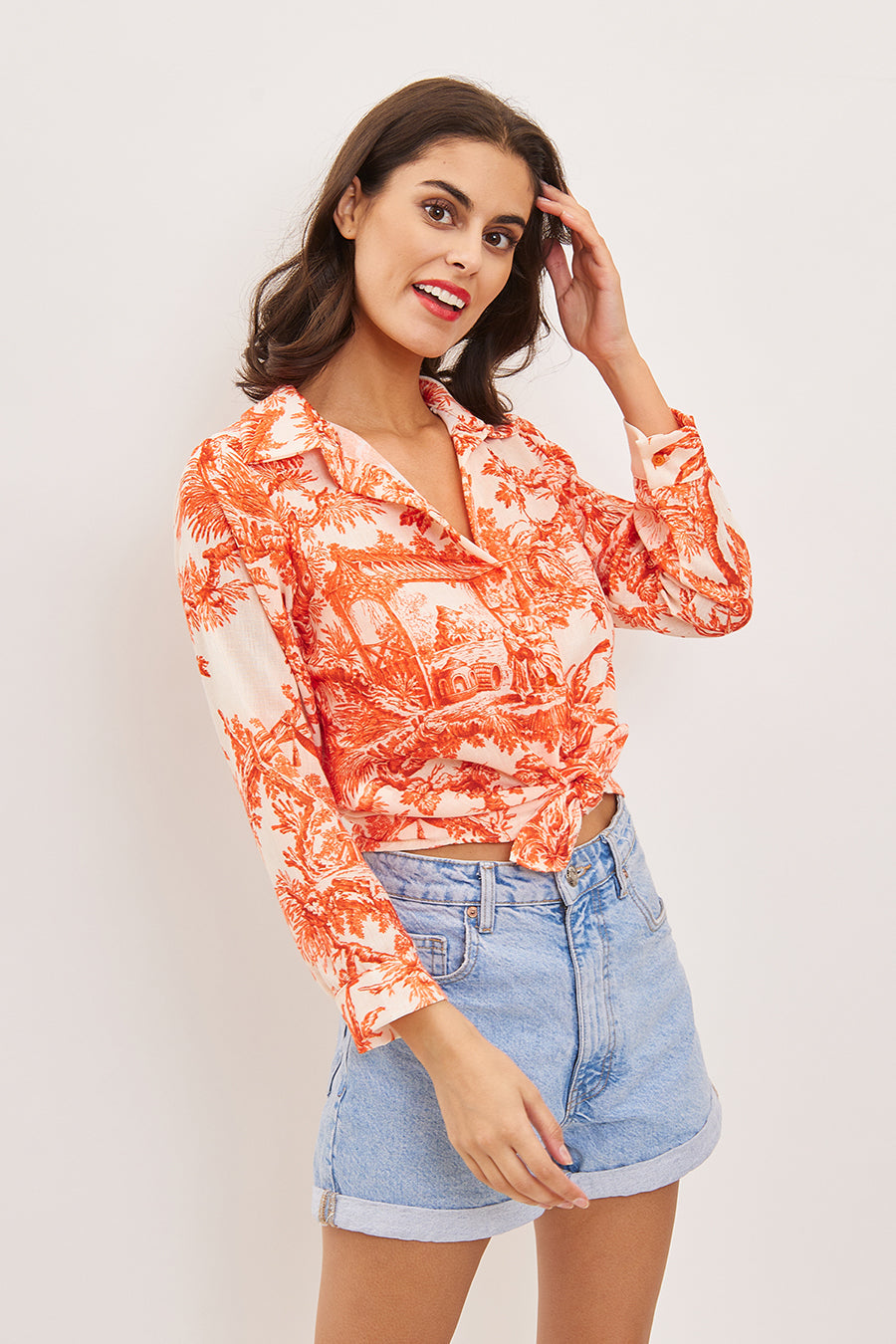 Γυναικείο πουκάμισο Jasmina, Πορτοκάλι 2