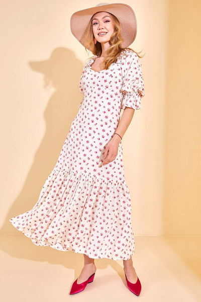 Γυναικείο φόρεμα Kaelyn, Λευκό/Ροζ 3