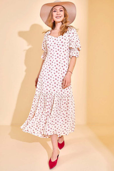 Γυναικείο φόρεμα Kaelyn, Λευκό/Ροζ 1
