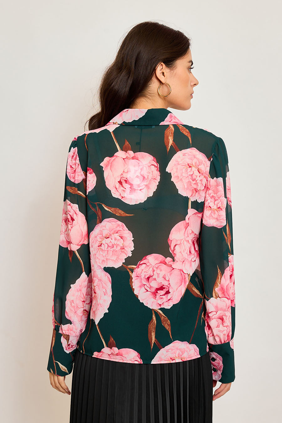 Γυναικείο πουκάμισο Kateryna, Ροζ/Πράσινο 3