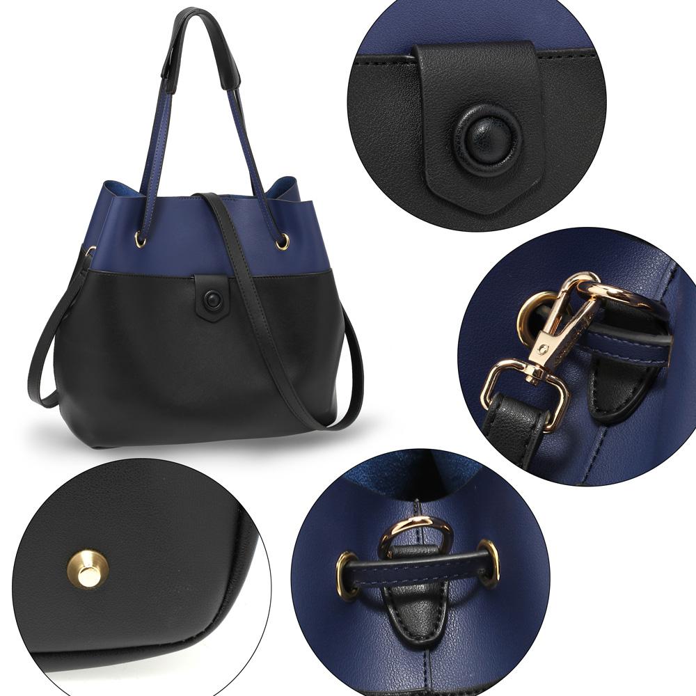 Γυναικεία τσάντα Lavy, Μαύρο/Ναυτικό μπλε 3