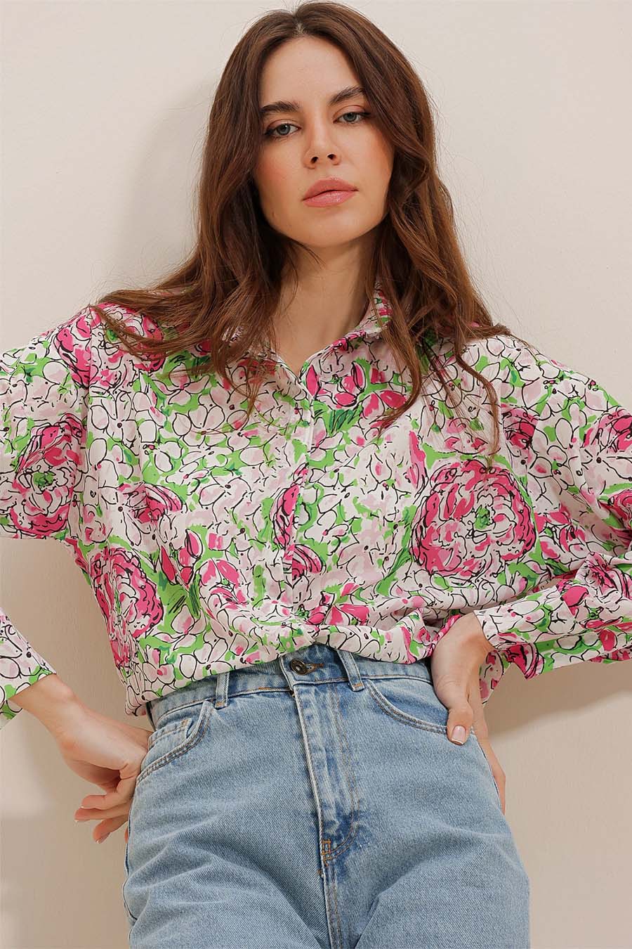 Γυναικείο πουκάμισο Lowanna, Πράσινο/Ροζ 2
