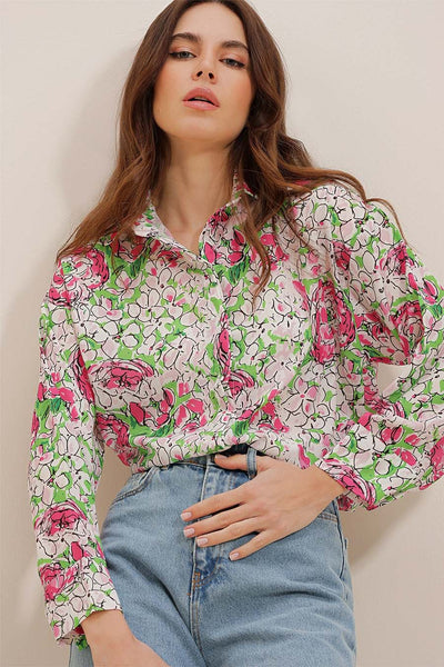 Γυναικείο πουκάμισο Lowanna, Πράσινο/Ροζ 4
