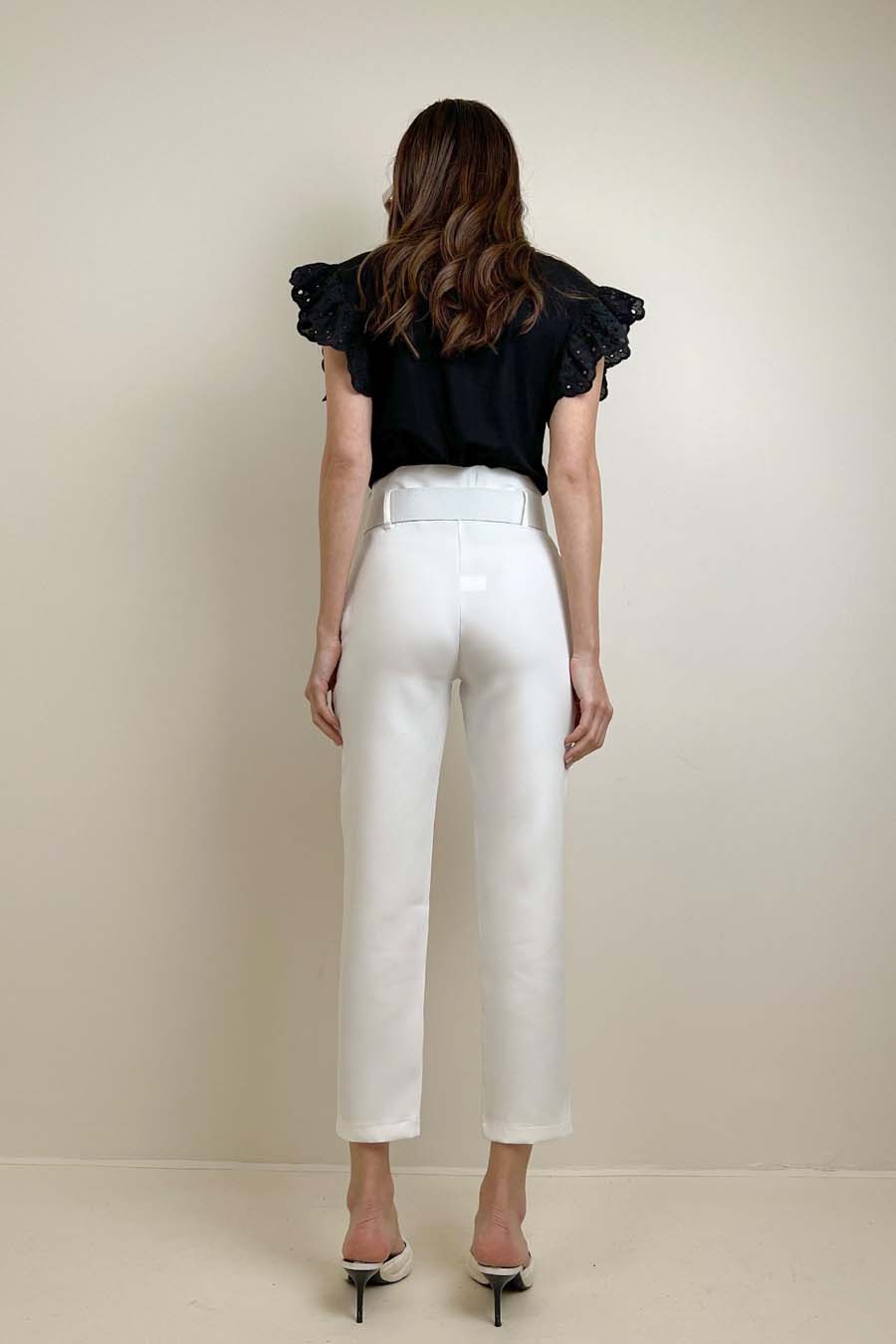 Γυναικείο παντελόνι Mansi, Λευκό 6