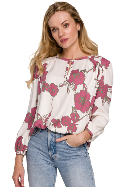 Γυναικεία μπλούζα Melisent, Λευκό/Ροζ 3