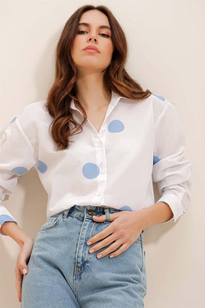 Γυναικείο πουκάμισο Millie, Λευκό/Γαλάζιο 2