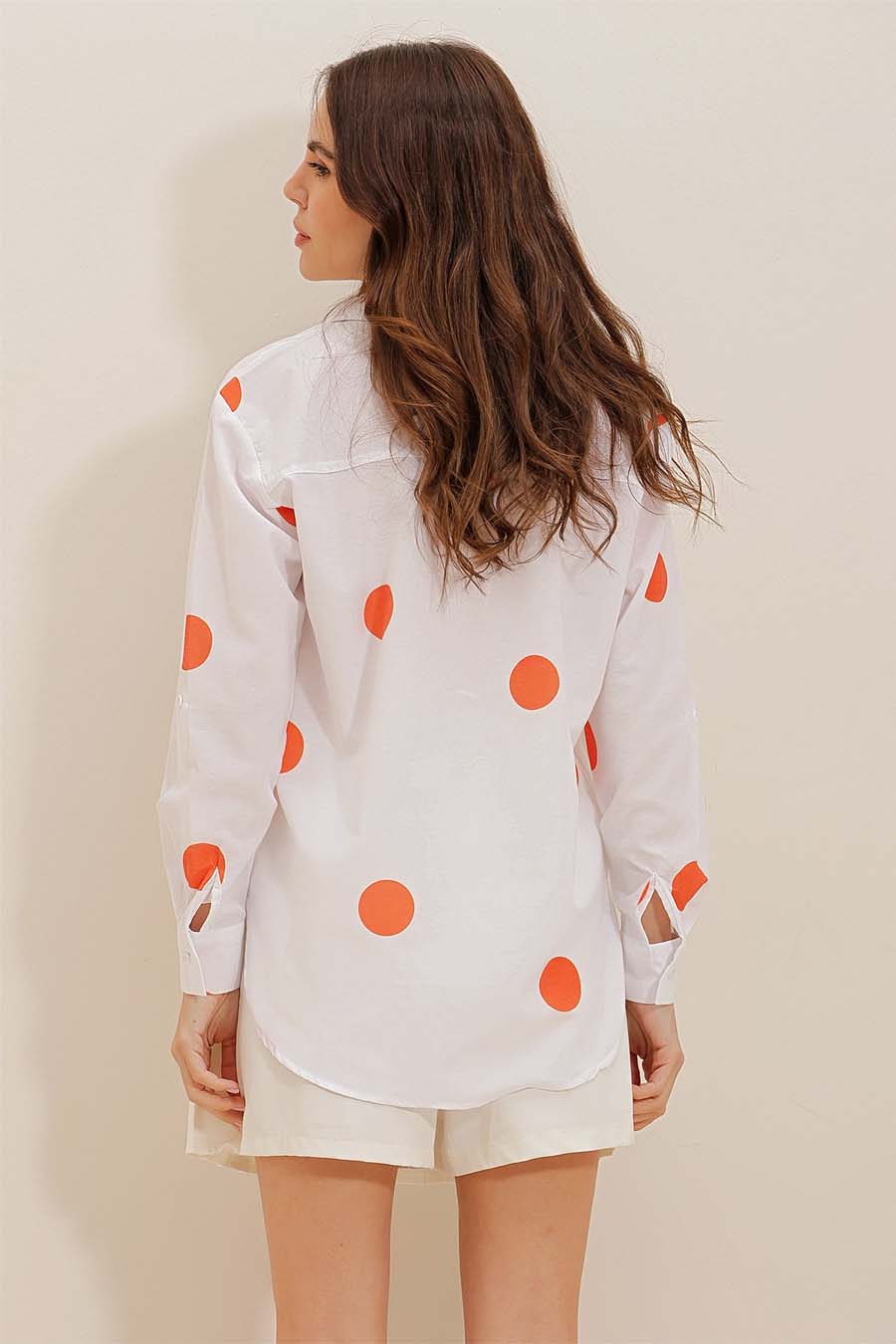 Γυναικείο πουκάμισο Millie, Λευκό/Πορτοκάλι 6