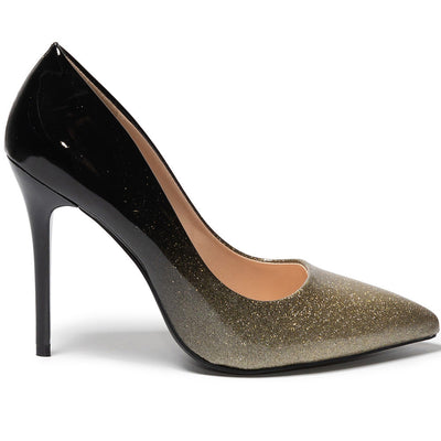 Γυναικεία παπούτσια Nasyra, Μαύρο/Χρυσαφένιο 3