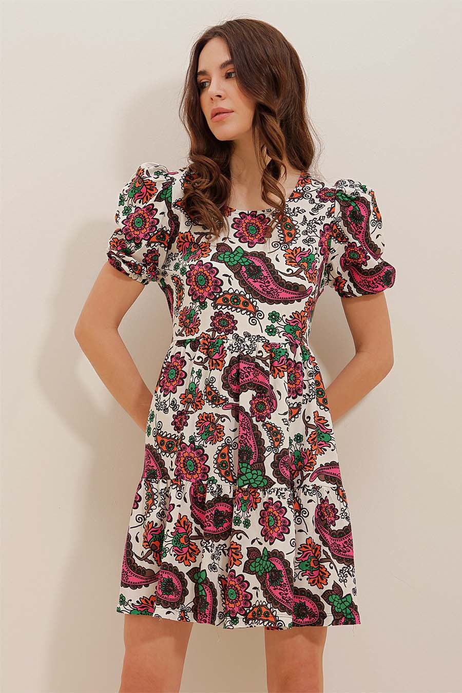Γυναικείο φόρεμα Neytiri, Μπεζ/Ροζ 3