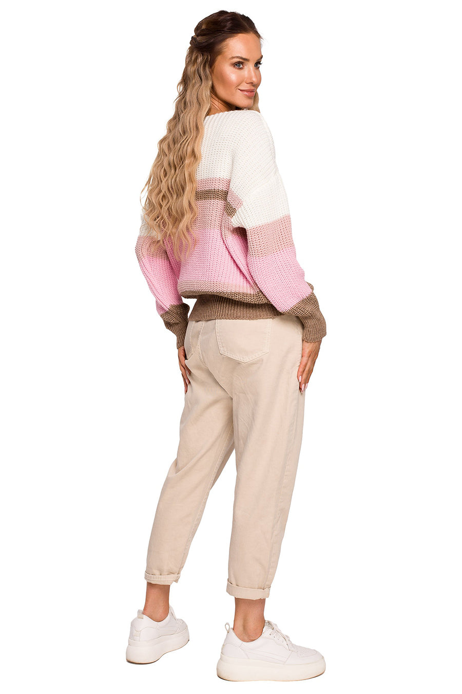 Γυναικείο πουλόβερ Aithne, Λευκό/Ροζ 2