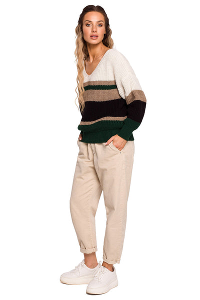 Γυναικείο πουλόβερ Aithne, Λευκό/Πράσινο 2
