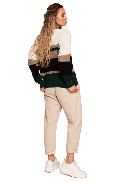 Γυναικείο πουλόβερ Aithne, Λευκό/Πράσινο 3