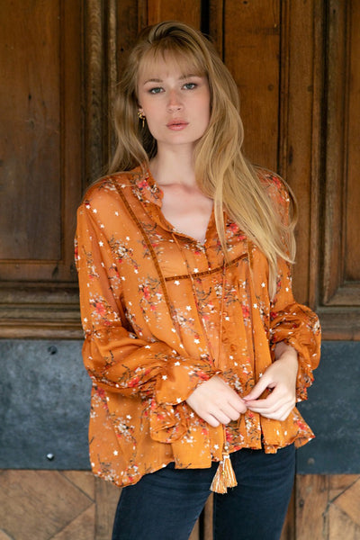 Γυναικείο πουκάμισο Zuzanna, Πορτοκάλι 1