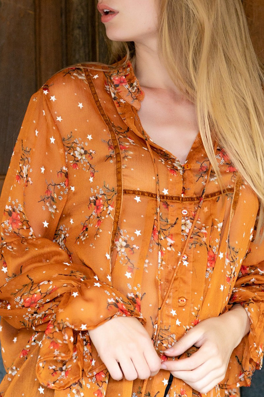 Γυναικείο πουκάμισο Zuzanna, Πορτοκάλι 3