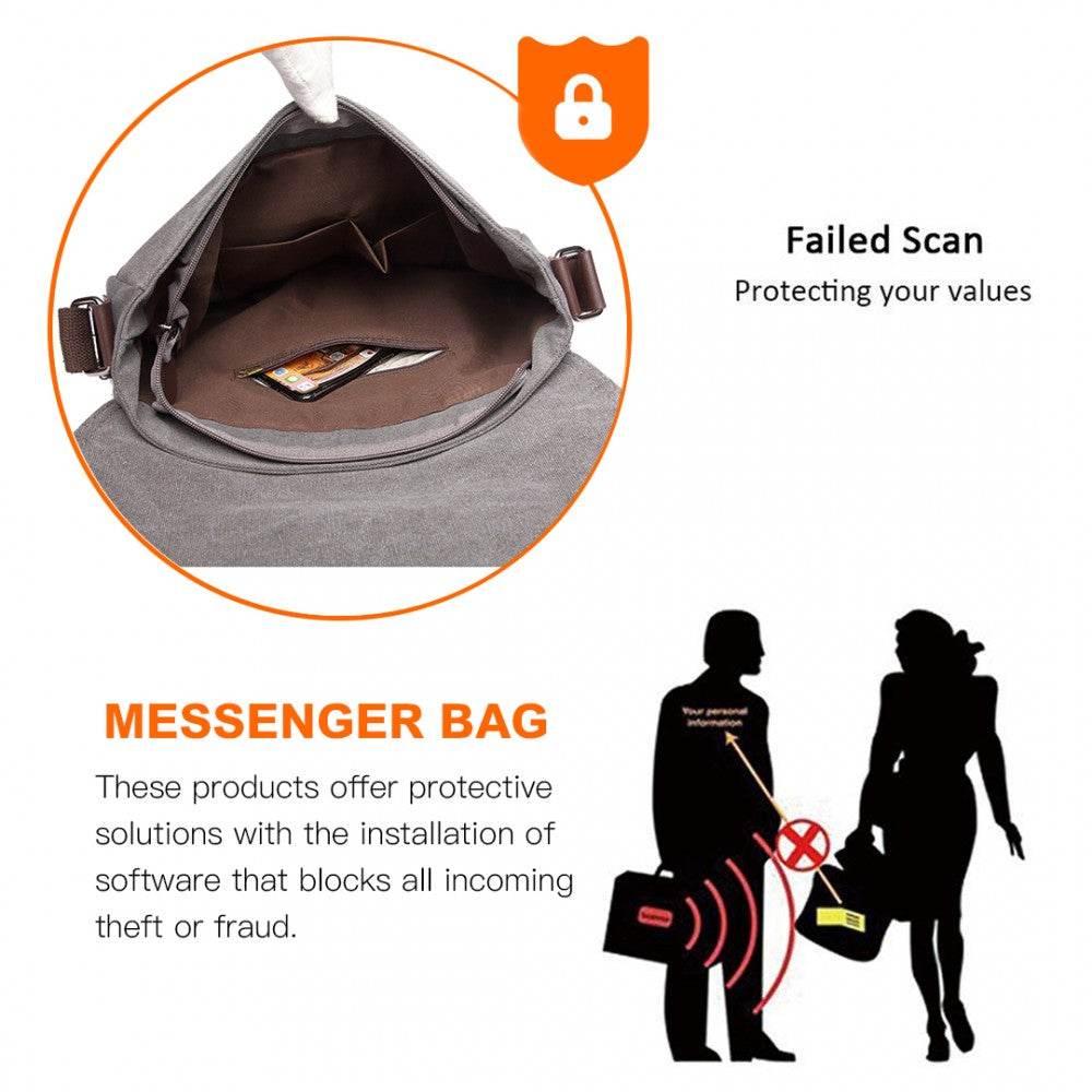 Ανδρική τσάντα Alex, Γκρί - με προστασία ασύρματης ανάγνωσης RFID 5