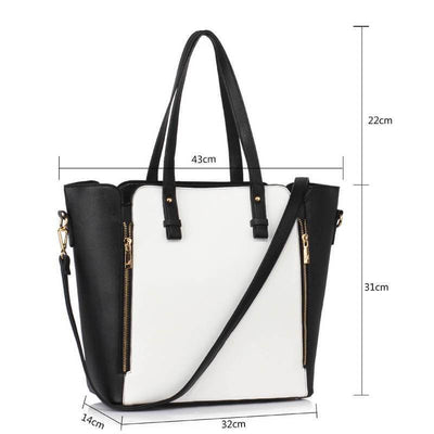 Γυναικεία τσάντα Amanda, Λευκό/Μαύρο 4