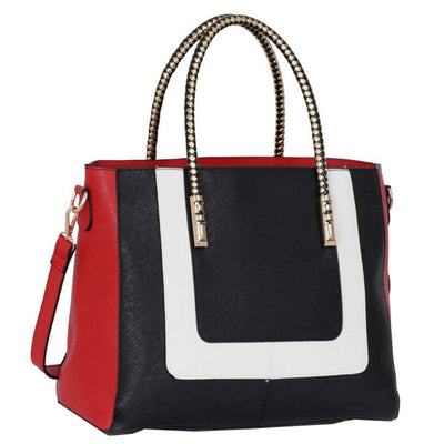 Γυναικεία τσάντα Melanie, Μαύρο/Λευκό/Κόκκινο 1