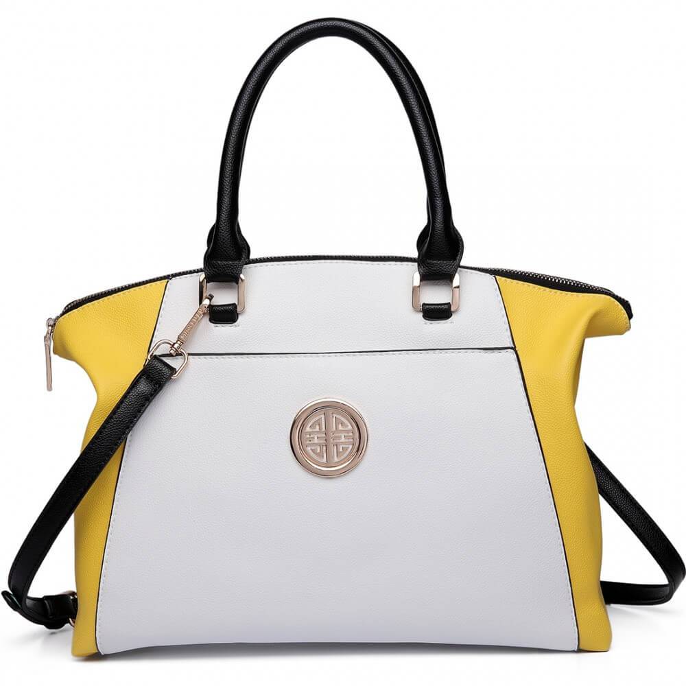 Γυναικεία τσάντα Roxana, Κίτρινο/Λευκό 1