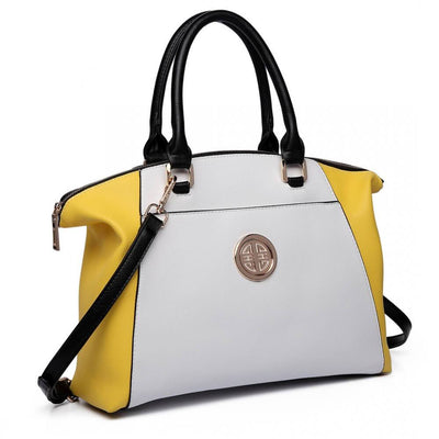 Γυναικεία τσάντα Roxana, Κίτρινο/Λευκό 2