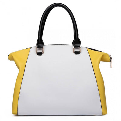 Γυναικεία τσάντα Roxana, Κίτρινο/Λευκό 5