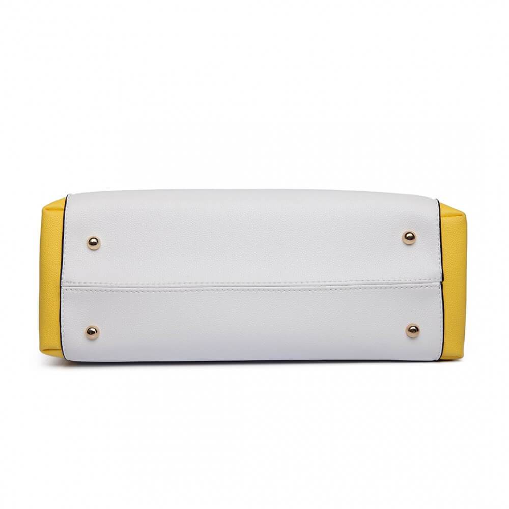 Γυναικεία τσάντα Roxana, Κίτρινο/Λευκό 4