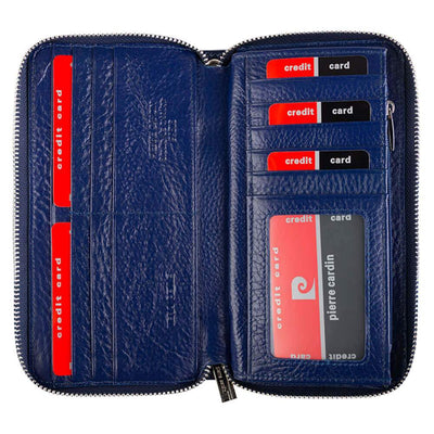 Pierre Cardin | Γυναικείο πορτοφόλι από γνήσιο φυσικό δέρμα GPD045, Μπλε 5