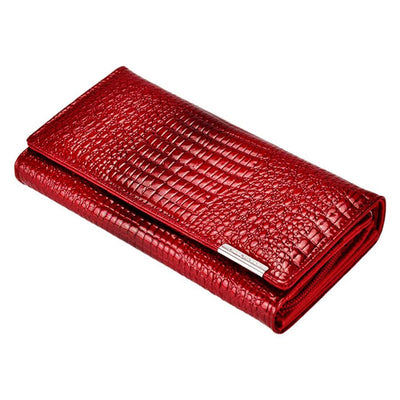 Γυναικείο πορτοφόλι από γνήσιο φυσικό δέρμα GPD171, Κόκκινο 3