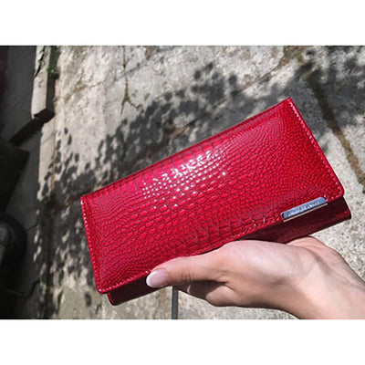 Γυναικείο πορτοφόλι από γνήσιο φυσικό δέρμα GPD171, Κόκκινο 2