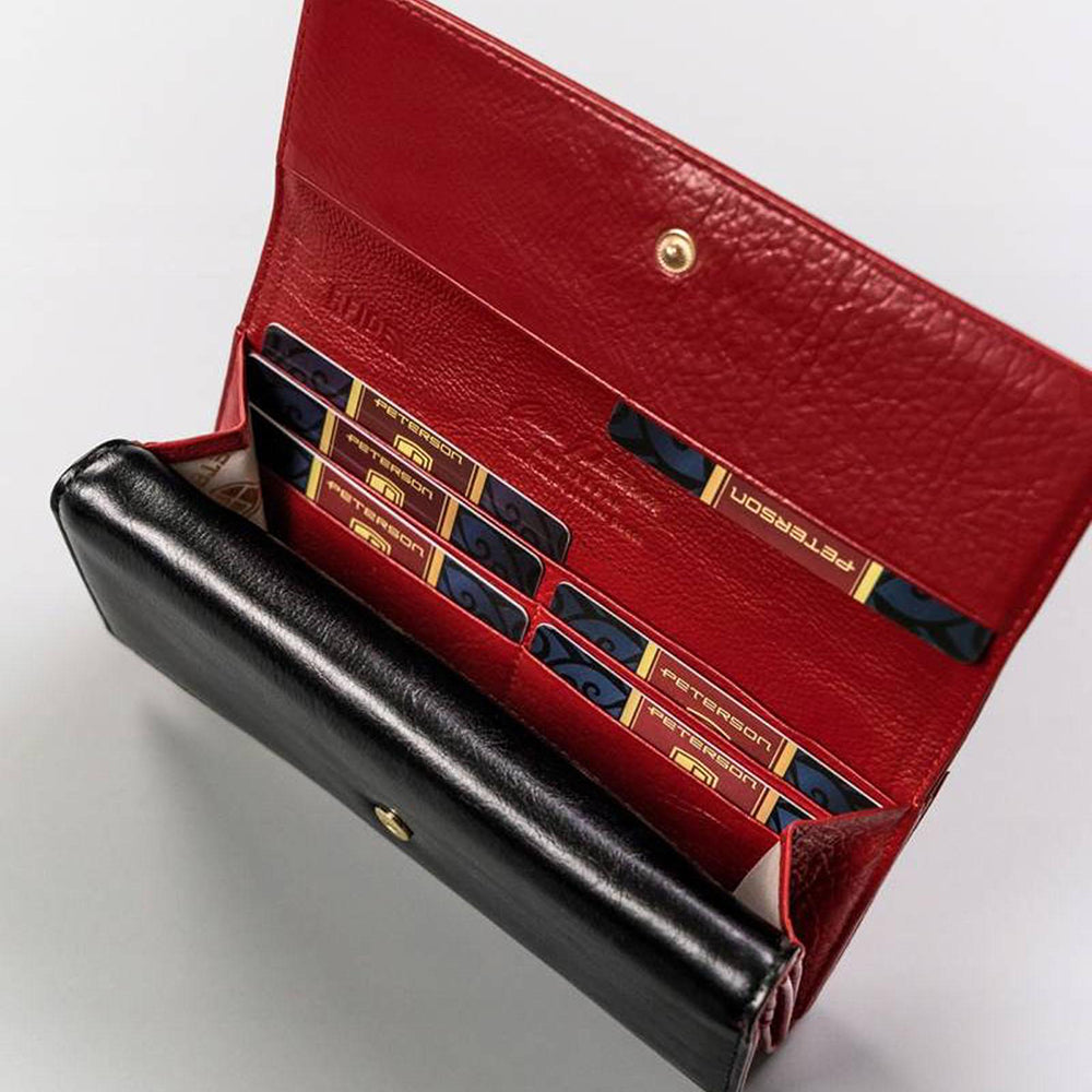Γυναικείο πορτοφόλι από γνήσιο φυσικό δέρμα GPD462, Κόκκινο/Μαύρο 5