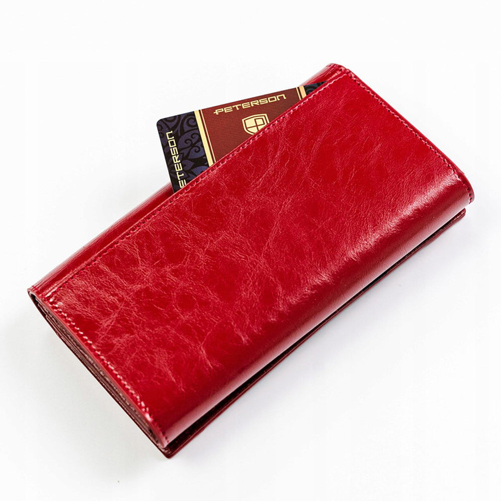 Γυναικείο πορτοφόλι από γνήσιο φυσικό δέρμα GPD465, Κόκκινο/Μαύρο - με προστασία ασύρματης ανάγνωσης RFID 7