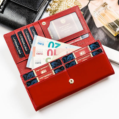 Γυναικείο πορτοφόλι από γνήσιο φυσικό δέρμα GPD454, Κόκκινο - με προστασία ασύρματης ανάγνωσης RFID 4